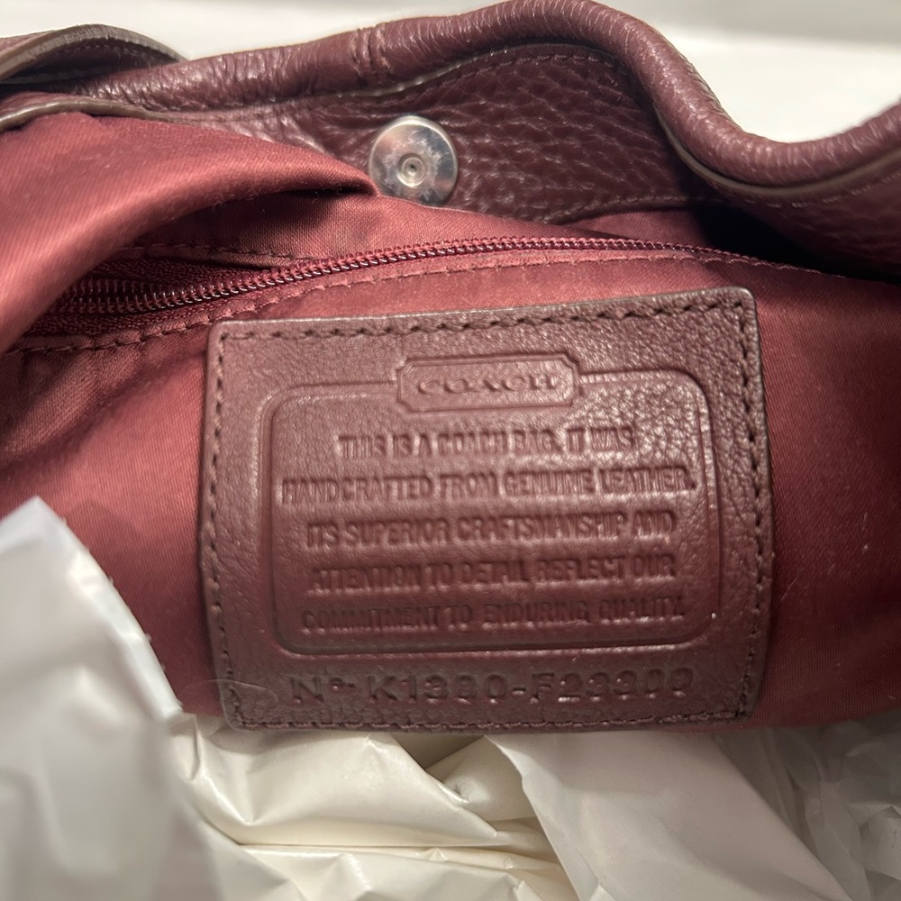 Coach Dark Red Leather Hobo Bag - Picture 2 of 3